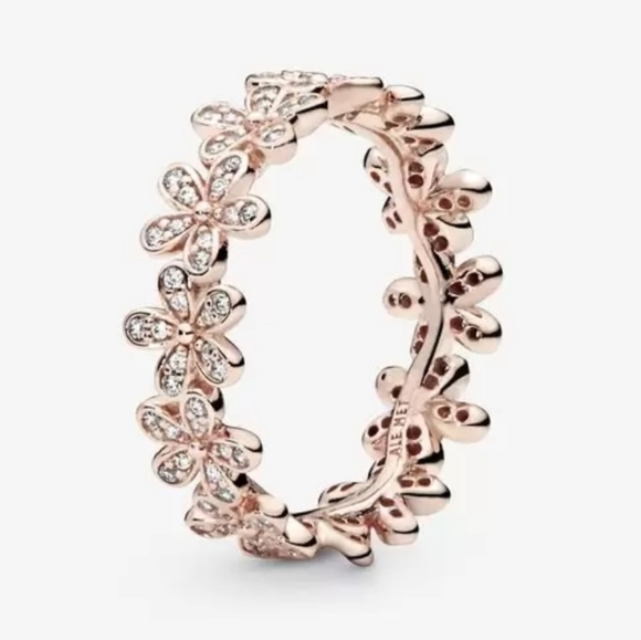 Pandora rose gold daisy flower gemstone ring - Picture 1 of 4
